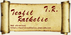 Teofil Ratkelić vizit kartica